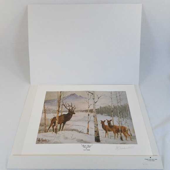 Les Kouba First Snow SIGNED Print 11X14" Elk Limited Edition Original Folder - Picture 15 of 16